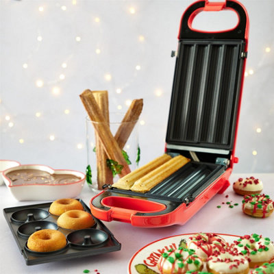 Grinch Unisex Red 700W Churro Maker & Mini Doughnut Maker With Interchangeable Plates In - Image 4