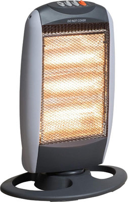 Daewoo Oscillating Halogen Heater In 1200W - Hea1416 Black