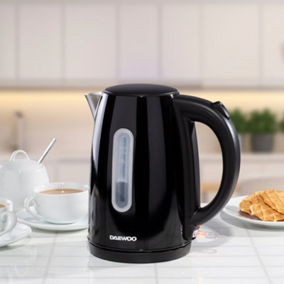 Daewoo Kensington Black 3000W 1.7 Litre Jug Electric Kettle Stainless Steel Easy Clean from B&Q