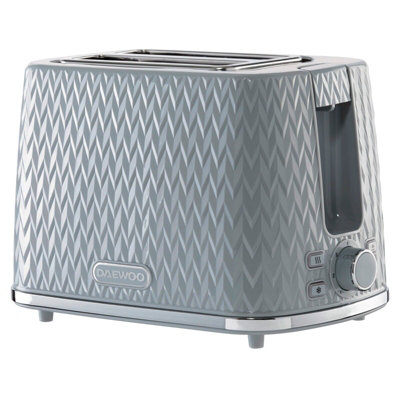 Daewoo Argyle 2 Slice Toaster With Defrost, Reheat & Cancel Functions 800W Grey