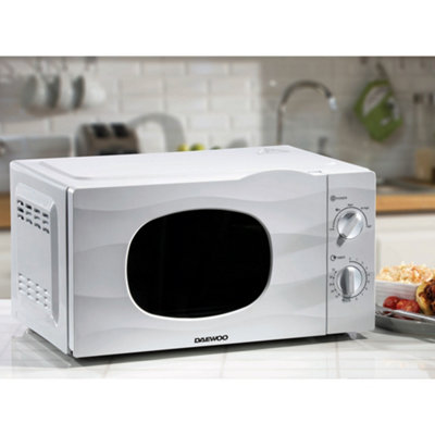 B&Q -  20L Free Standing Microwave 700W 5 Power Levels White Kpor6L77