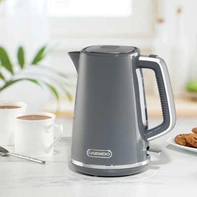Daewoo Stirling Jug Kettle 1.7L Cordless Swivel Base 3Kw Rapid Boil Grey Sda2631Ge from B&Q