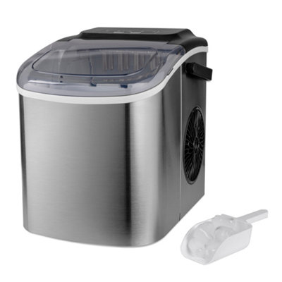 Daewoo Ice Cube Maker Machine 1.2L Tank Stainless Steel 12Kg Ice Self Clean Auto Off 9 Blocks In 6 Mins Sda2693 from B&Q