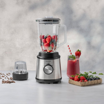 Daewoo 1.5 Litre Stainless Steel Smoothie Maker Glass Jug Blender And Coffee Grinder 800W from B&Q