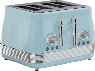 Daewoo Denver 4 Slice Wide Slot Stainless Steel Toaster Retro Vintage 6 Level