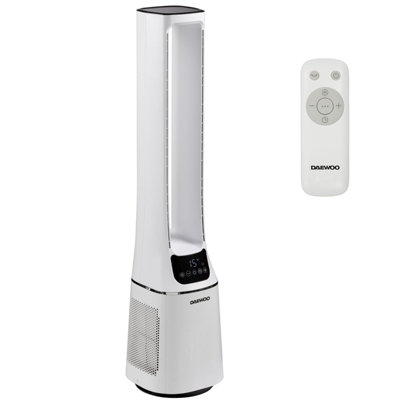 Daewoo 2-In-1 Bladeless Tower Fan & Hepa Air Purifier 106 Cm Oscillating Remote from B&Q