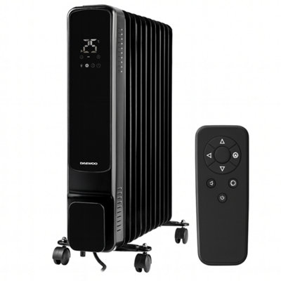 Daewoo 2500W 11-Fin Digital Oil-Filled Radiator With Remote Thermostat & 24-Hour Timer from B&Q