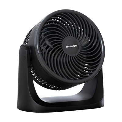 Daewoo Black 28Cm 3 Speed Desktop Air Circulator Desk Fan from B&Q