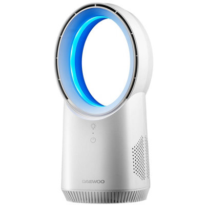 Daewoo White Rechargeable Mini Desktop Bladeless Fan With Led Light from B&Q