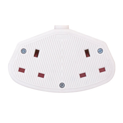 Dekton 2 Gang 13 Amp Heavy Duty Trailing Socket Unswitched White from B&Q