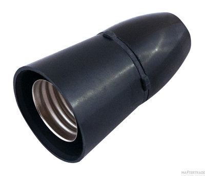 Generic Black T2 Rated Lampholder With Short SkirtMetal Es