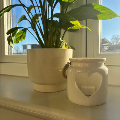 Satchville White Porcelain Tealight Holder from B&Q
