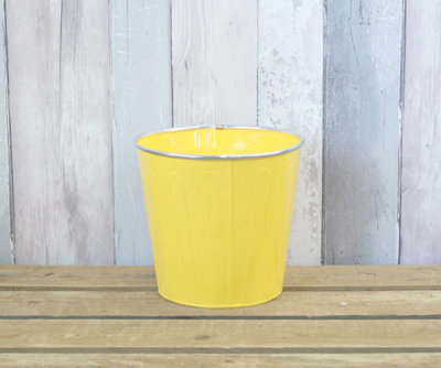 Satchville Yellow Round Planter Pot from B&Q