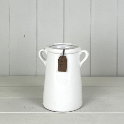 Satchville Small White Ceramic Vase from B&Q