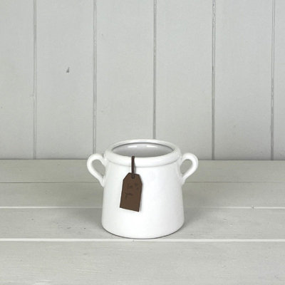 Satchville White Ceramic Vase/pot