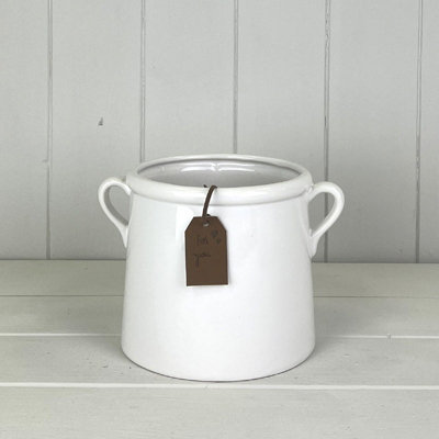 Satchville White Ceramic Vase/pot