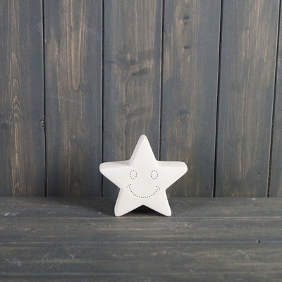 The Satchville Gift Company Glazed Ceramic Star Led from B&Q