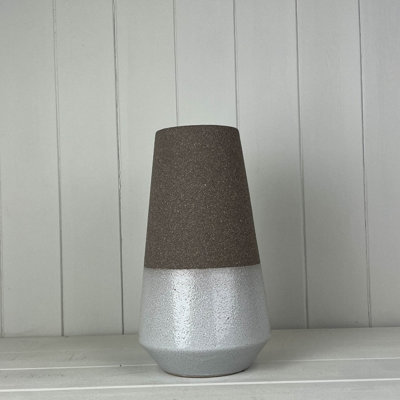 Satchville Textured Mocha Vase With Glazed Base from B&Q