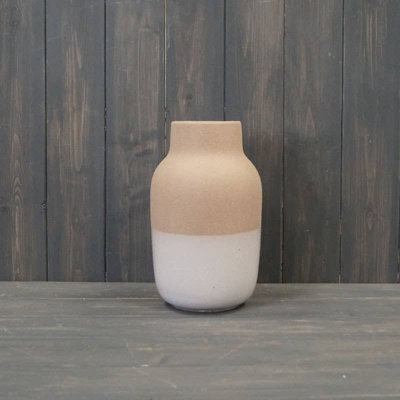 Satchville Textured Taupe Ceramic Vase from B&Q