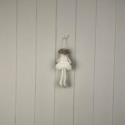  - Satchville White Hanging Fabric Mouse With Skirt
