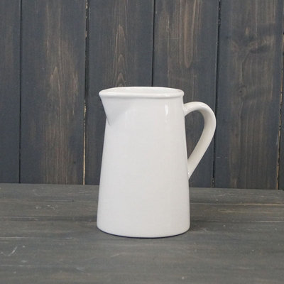 Satchville Ceramic Glazed White Jug from B&Q