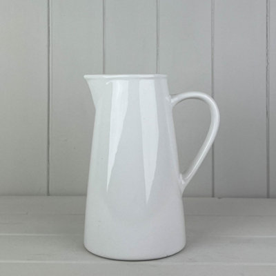 Satchville Ceramic Glazed White Jug from B&Q