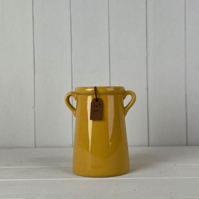 Satchville Burnt Yellow "for You" Ceramic Vase from B&Q