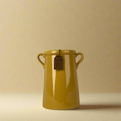 Satchville Burnt Yellow Ceramic Vase from B&Q