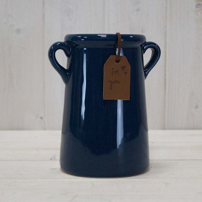 Satchville Small Blue Ceramic Vase from B&Q