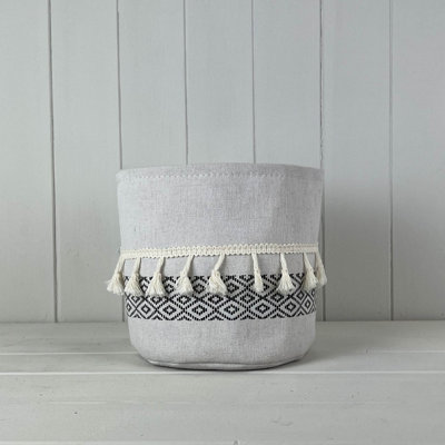  - Satchville Black And White Cotton Basket