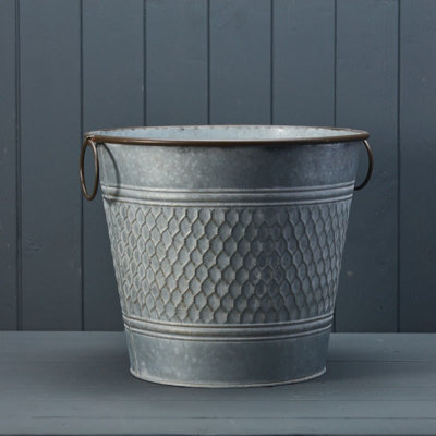 Satchville Round Zinc Honeycomb Planter from B&Q