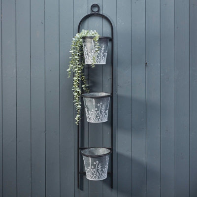 Satchville Meadow Wall Planter With Three Pots from B&Q