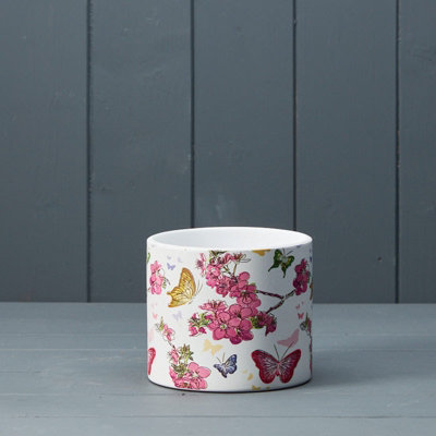 Satchville Floral Butterfly Pot from B&Q