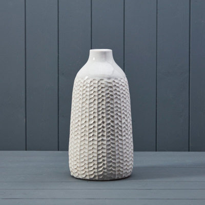 Satchville Small White Ceramic Vase from B&Q