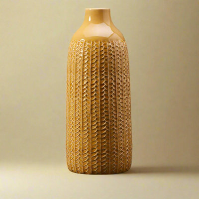 Satchville Yellow Ceramic Vase from B&Q