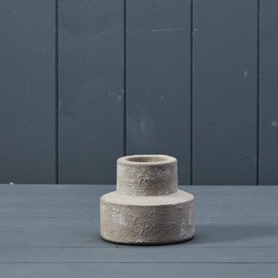 Satchville Grey Cement Candle Holder from B&Q