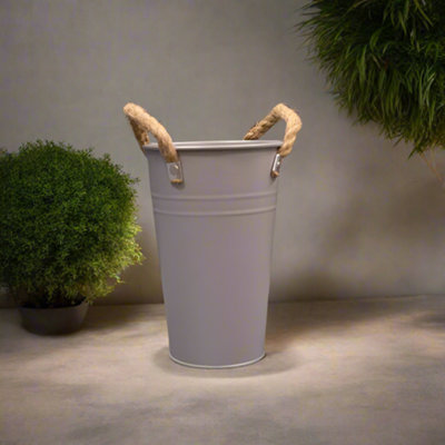 Satchville Small Grey Flower Bucket from B&Q