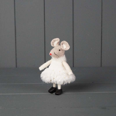  - Satchville White Fabric Mouse Character