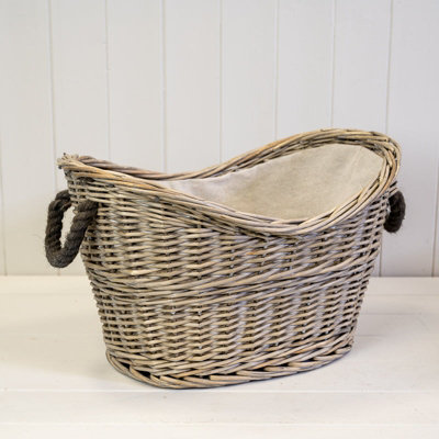  - Satchville Oval Log Basket With Handles