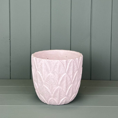 Satchville Round White Cement Pot from B&Q