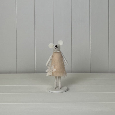 Satchville Mouse In Pearls And Pink Floral Dress from B&Q