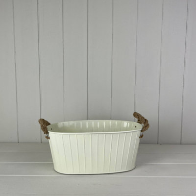 Satchville Oval Tapered Zinc Trough from B&Q