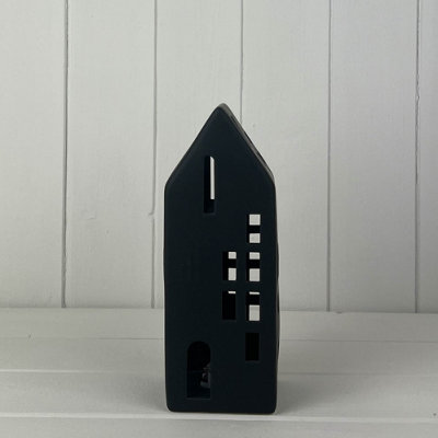 Satchville Tall Black Ceramic Led House from B&Q