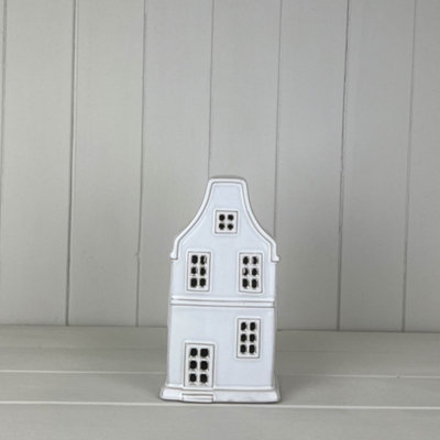  - Satchville White Ceramic House Ornament With Led