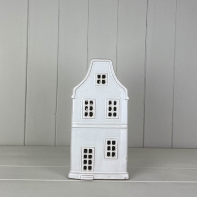  - Satchville White Ceramic House Ornament With Led