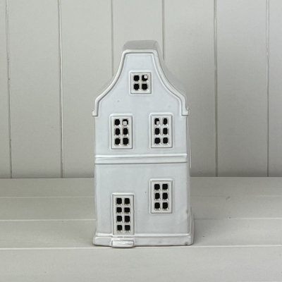  - Satchville White Ceramic House Ornament With Led