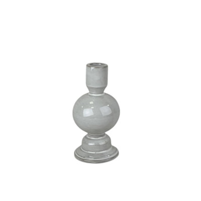 Glazed Ceramic Candle Holder With Textured Detail 15Cm from B&Q