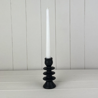  - Satchville Black Ceramic Candle Holders