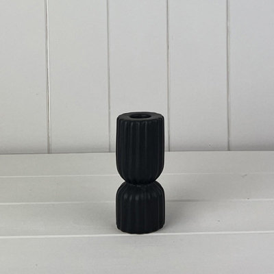  - Satchville Black Ceramic Candle Holder
