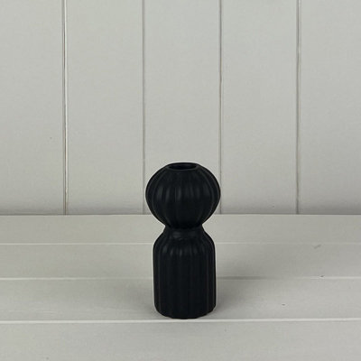  - Satchville Black Ceramic Candle Holder